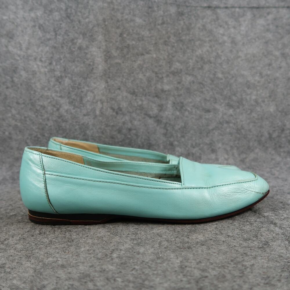 Enzo Angiolini Shoes Womens 8 Loafers Slip On Leather Blue Retro Classic Vintage